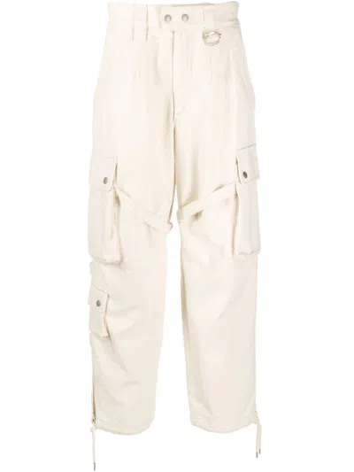 Isabel Marant Eusebio Cotton Cargo Pants In Neutrals