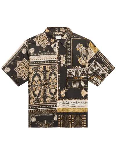 Isabel Marant Garlonn Printed Cotton-poplin Shirt In Black