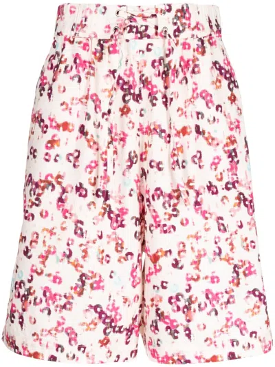 Marant Graphic-print Shorts In Pink