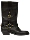 Isabel Marant Knee-high Leather Boots With Buckle Detail In 01bk Black