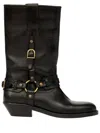 Isabel Marant Knee-high Leather Boots With Buckle Detail In Black