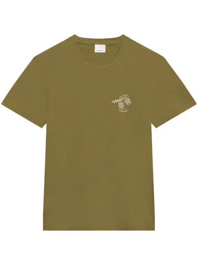 Isabel Marant Honore Logo-embroidered T-shirt In Green