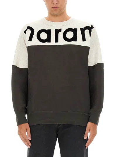 Isabel Marant Howley Logo-intarsia Sweatshirt In Beige
