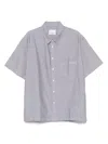 Isabel Marant Cotton Shirt With Short Sleeves And Side Slits In Gray