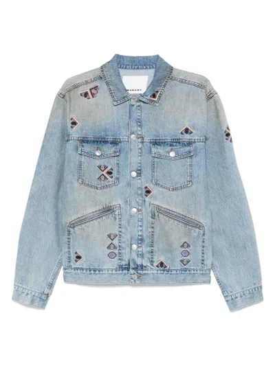 Isabel Marant Lapel Long-sleeved Denim Jacket In Blue