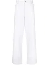 Isabel Marant Marant High-waisted White Denim Jeans With Logo-engraved Hardware In White