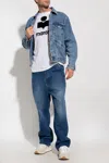 Isabel Marant Jango Logo-embroidered Denim Jacket In White