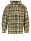 Isabel Marant Checkered Knit Jacket Brushed Finish In Green