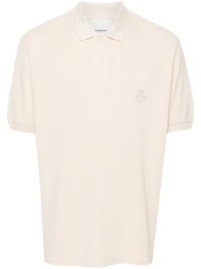 Isabel Marant Logo-embroidered Polo Shirt In Neutrals
