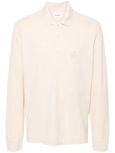 Isabel Marant Logo-embroidered Polo Shirt In Neutrals
