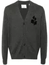 Isabel Marant Logo-intarsia Cardigan In Grey