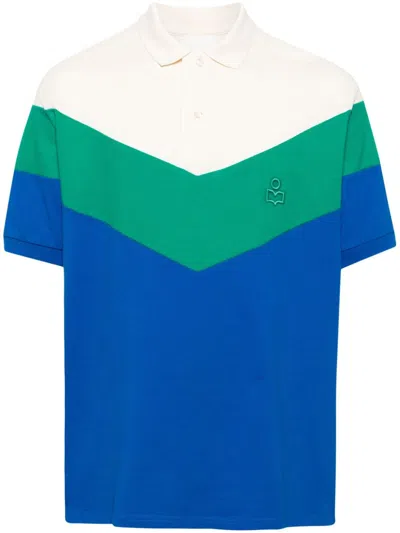 Marant Anton Cotton Polo Shirt In Emerald