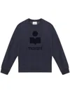 Isabel Marant Mikoy Cotton Blend Sweater With Ribbed Hem In Blue