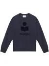 Isabel Marant Mikoy Cotton Blend Sweater With Ribbed Hem In Blue