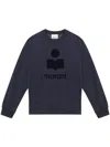 Isabel Marant Mikoy Cotton Blend Sweater With Ribbed Hem In Blue