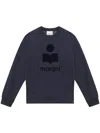 Isabel Marant Mikoy Cotton Blend Sweater With Ribbed Hem In Mibu Midnight/blue