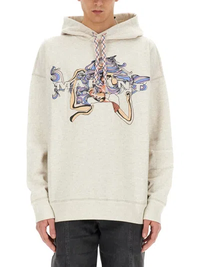 Isabel Marant Graphic Hoodie In Neutral