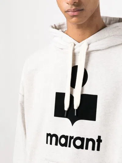Isabel Marant Miley Logo-print Hoodie In Grey