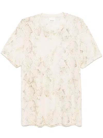 Marant Snakeskin-print T-shirt In Neutrals