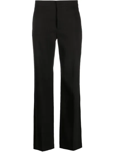 Marant Straight Trousers With High Waist In Black