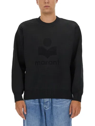 Isabel Marant Logo Intarsia Crewneck Sweater In Black