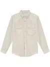 Isabel Marant Vasco Corduroy Long-sleeve Shirt In White