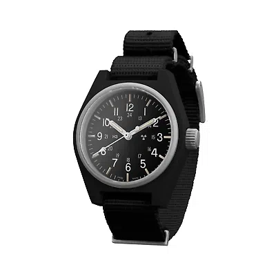 Pre-owned Marathon 34mm Black General Purpose Quartz (gpq) High-impact Composite Fibreshel