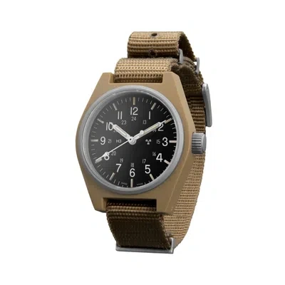 Pre-owned Marathon 34mm Desert Tan General Purpose Quartz (gpq) High-impact Composite Fibr