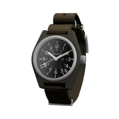 Marathon 34mm Sage Green General Purpose Quartz With Date (gpq) Watch In Metallic