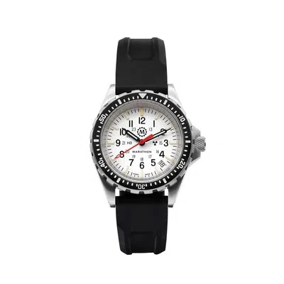 Pre-owned Marathon 36mm Arctic Edition Medium Diver's Quartz (msar Quartz) 316l Stainless