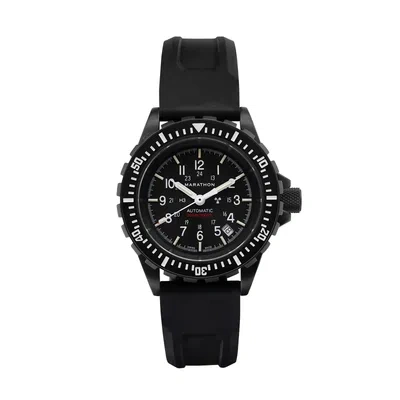 Pre-owned Marathon 41mm Anthracite Large Diver's Automatic (gsar) 316l Stainless Steel Wri