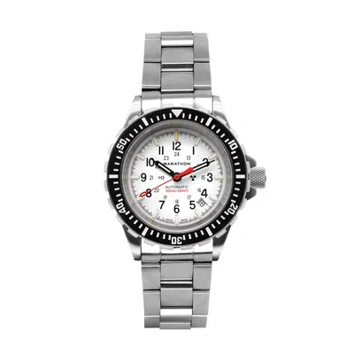 Pre-owned Marathon 41mm Arctic Edition Large Diver's Automatic (gsar) With Stainless Steel