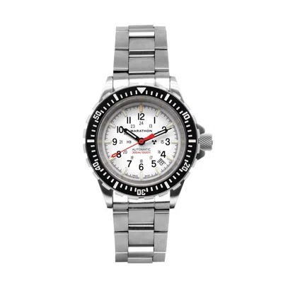 Marathon 41mm Arctic Edition Large Diver's Automatic (gsar) With Stainless Steel Bracelet In Metallic