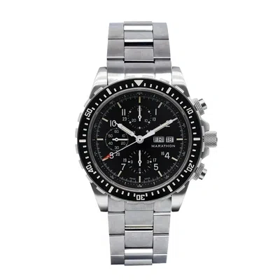 Pre-owned Marathon 46mm Jumbo Diver/pilot's Automatic Chronograph (csar) With Stainless St