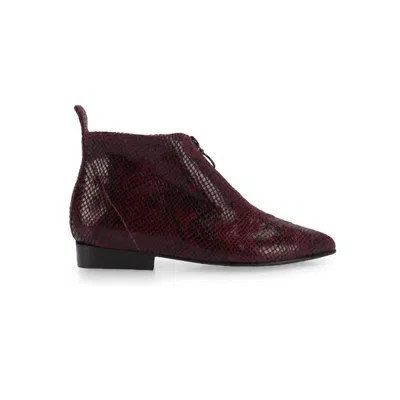 Maray Women Leather Ankle Boots Bordeaux In Red