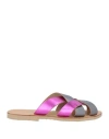 Marbe Woman Sandals Fuchsia Size 7 Soft Leather In Pink