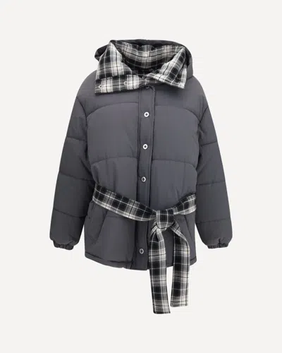 Marbell Aryna Padded Jacket With Belt In Gray