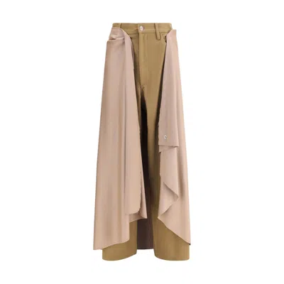 Marbell Beige Wool Athletic Pants In Multi