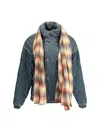Marbell Kate Denim Jacket With Scarf Dirty Wash In Blue