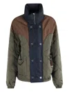 Marbell Quilted Colour-block Bomber Jacket In Multi