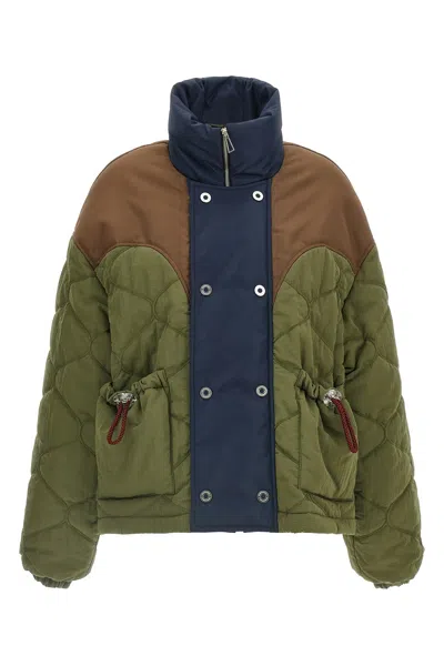 Marbell Kate Quilted Panelled Jacket In Green