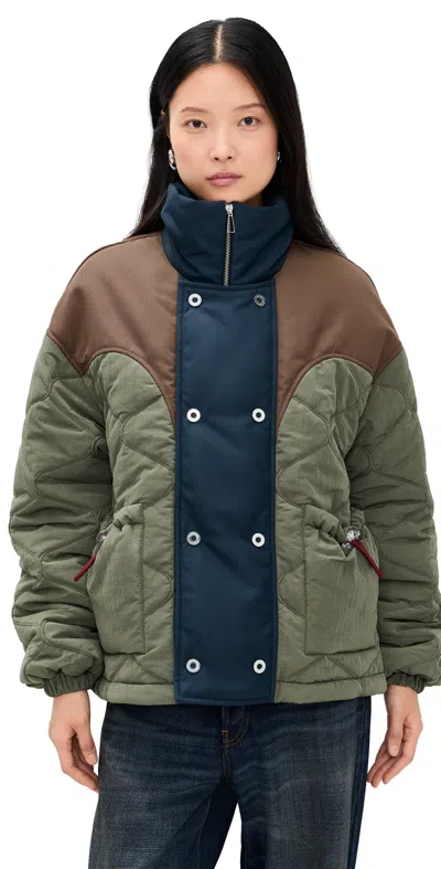Marbell Kate Puffer Jacket Martini Olive In Green
