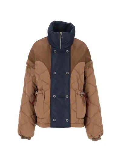 Marbell Kate Quilted Puffer Jacket In Brown