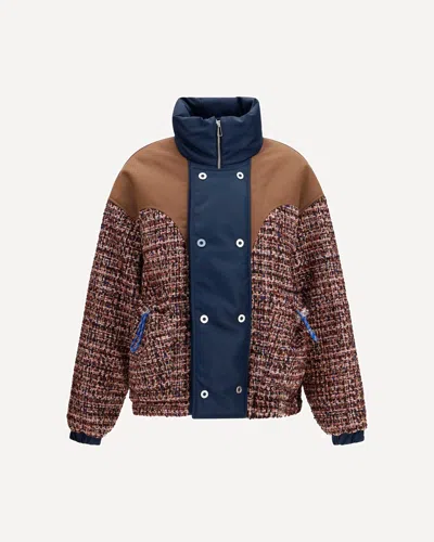 Marbell Kate Tweed Puffer Jacket In Multi