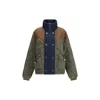 Marbell Quilted Colour-block Bomber Jacket In Gray