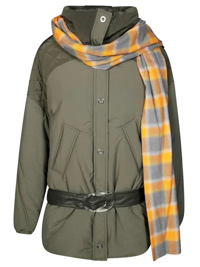 Marbell Lightweight Cropped Jacket With Minimalist Design In Green