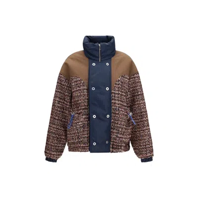 Marbell Multicolor Polyamide Biker Jacket In Brown