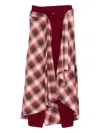 Marbell Plaid Layered Trousers In Red