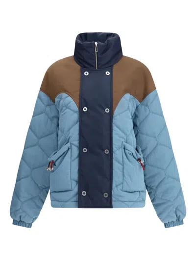 Marbell Double-breasted Down Jacket In Blue
