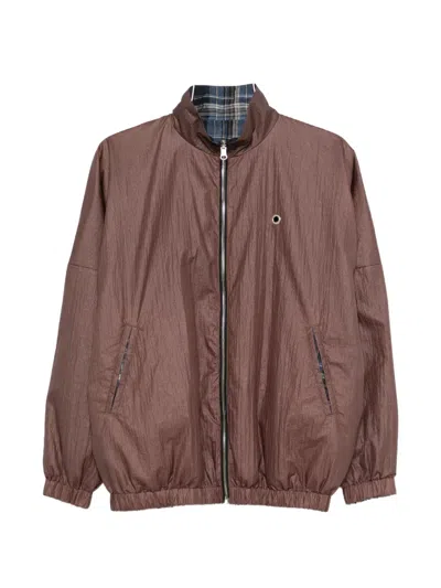 Marbell Reversible Zip Jacket In Brown